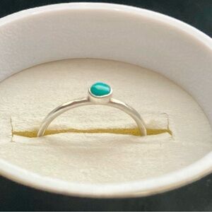 Sterling Silver Turquoise Skinny Stacker Ring